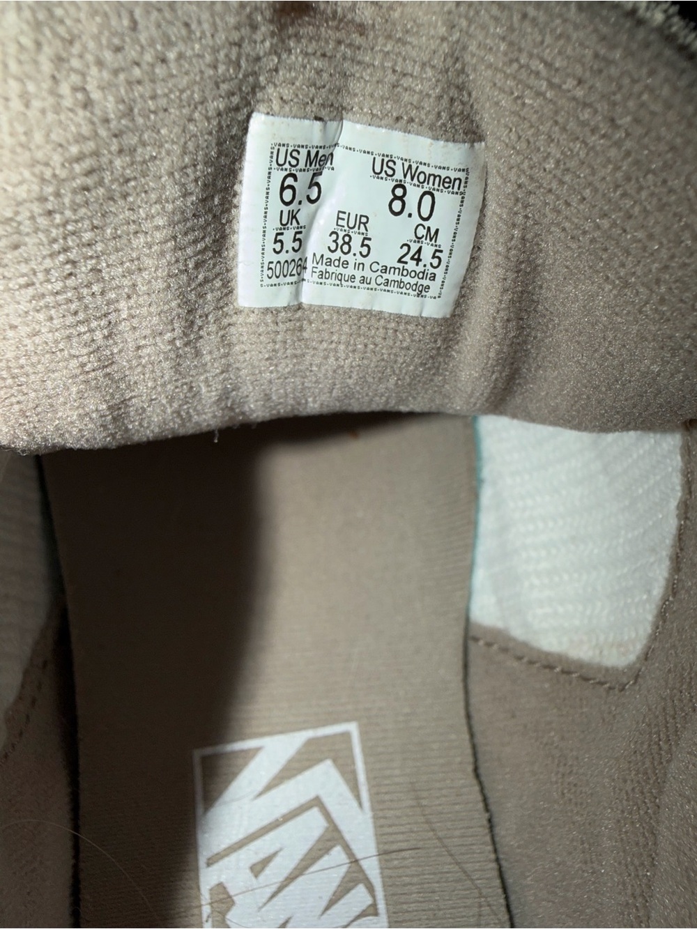 Vans Suede Sneakers in Light Beige with Gum Sole - Picture 5 of 5